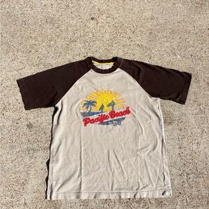 High Sierra Pacsun Brown and Cream Pacific Beach Graphic Tee